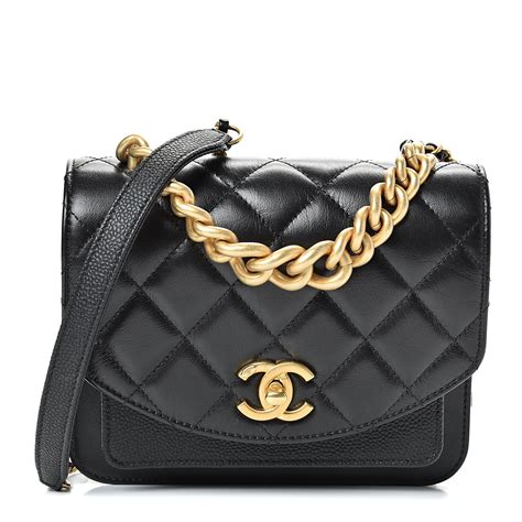 chanel turquoise caviar|CHANEL Calfskin Caviar Quilted Mini Chain Handle Flap Dark .